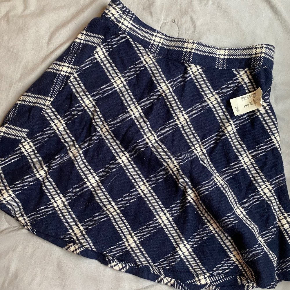 Blue and White Plaid Skirt